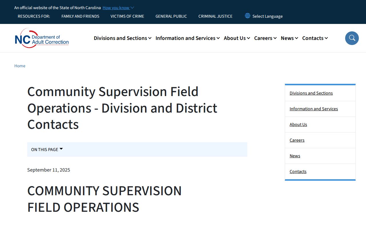 Sampson County probation and parole District 4 contact listing